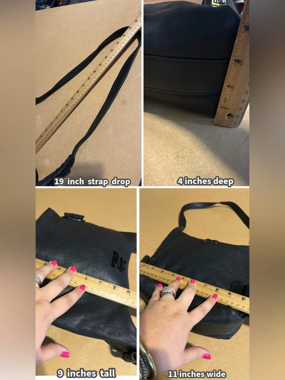 SEE BY CHLOE BLACK LEATHER SLOUCHY SHOULDER BAG